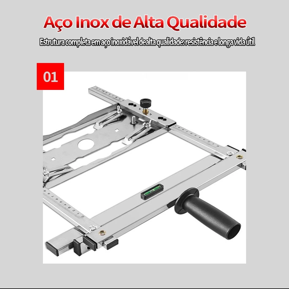 Guia de Corte para Serra com Régua de Posicionamento
