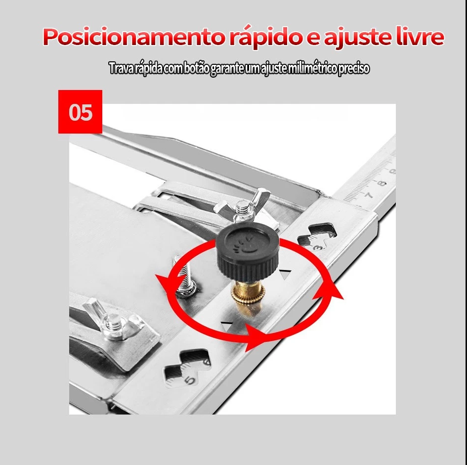 Guia de Corte para Serra com Régua de Posicionamento