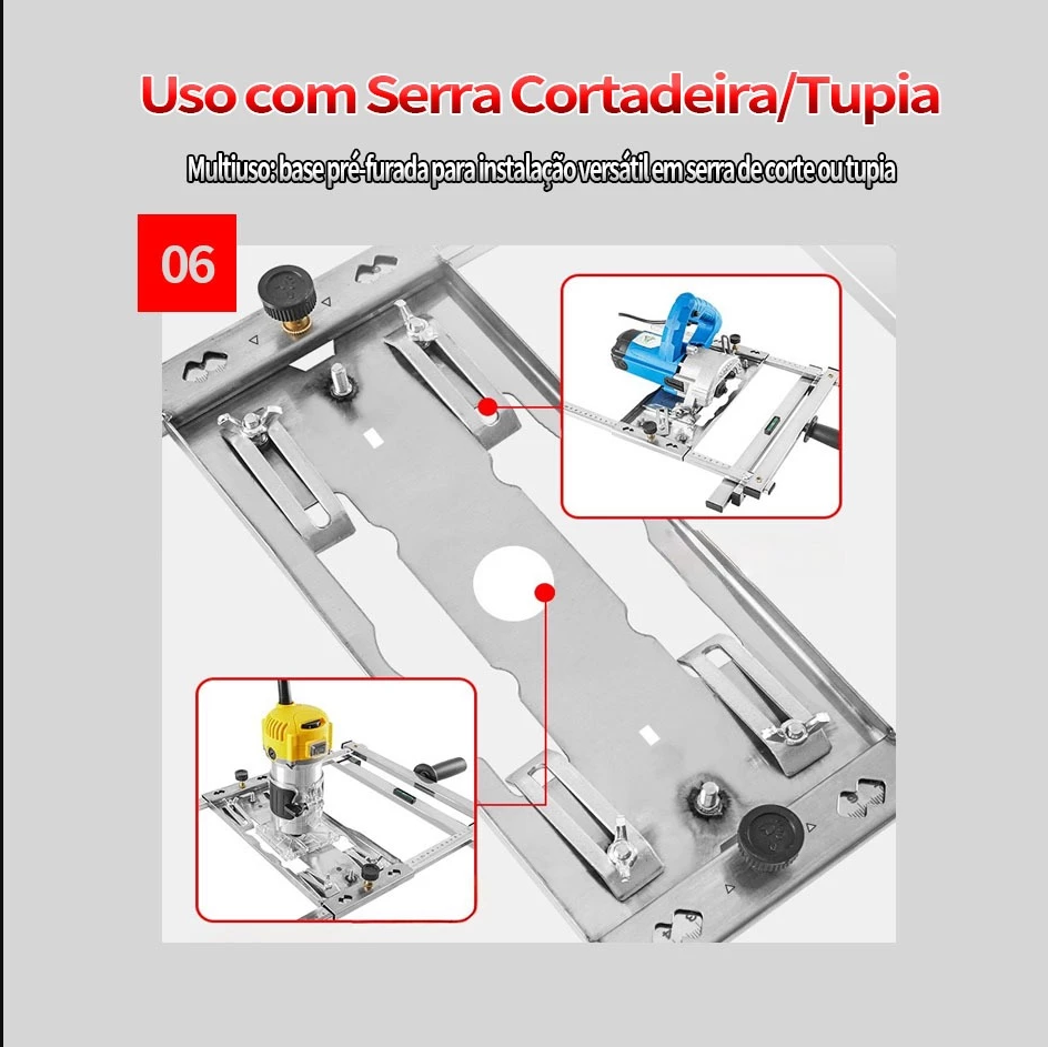 Guia de Corte para Serra com Régua de Posicionamento