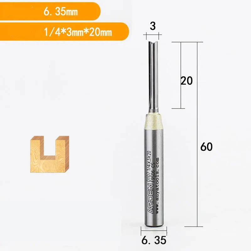 Fresa Reta 6,35mm (1/4)